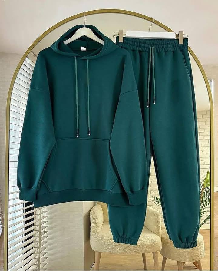 Unisex Cotton Two Piece Track Hoodies