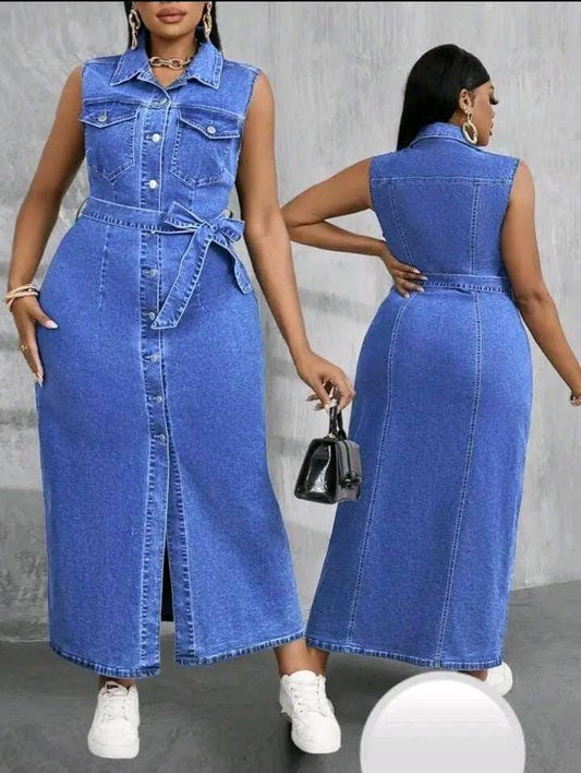 Spring Long Denim Dress