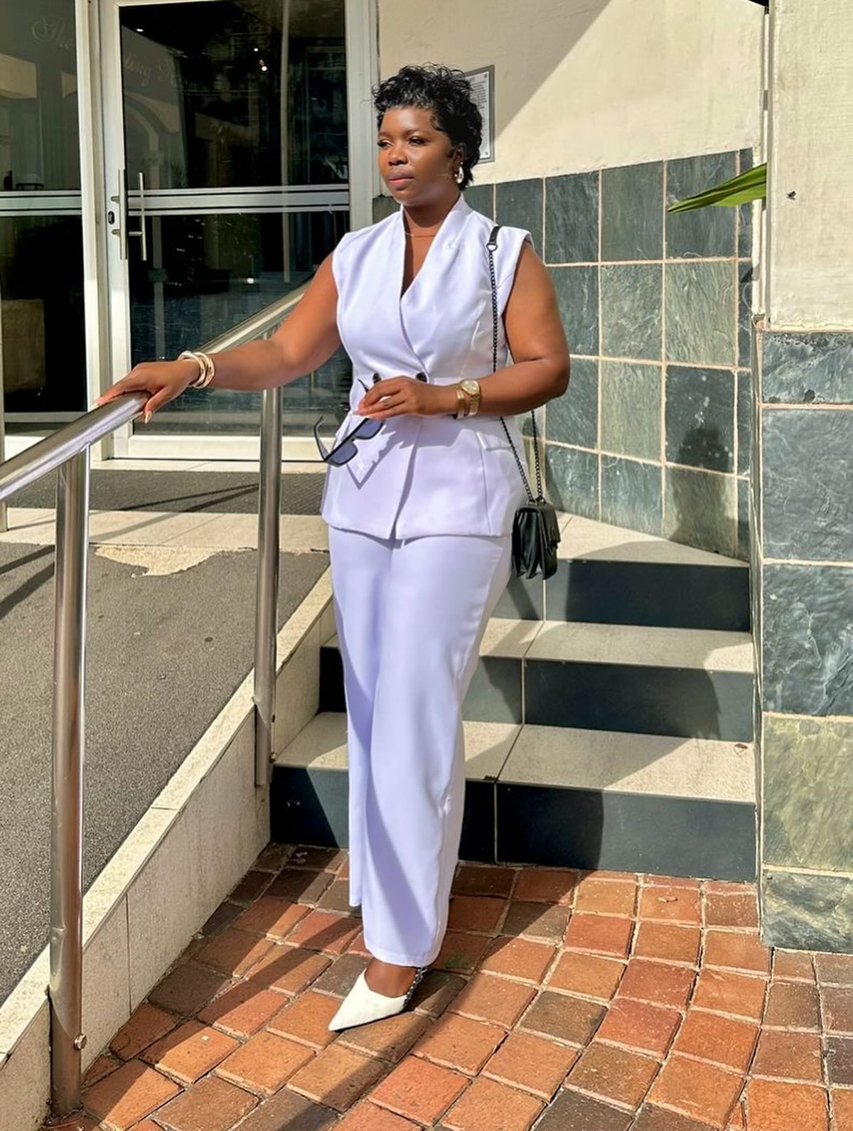 White Formal Sleeveless Suit