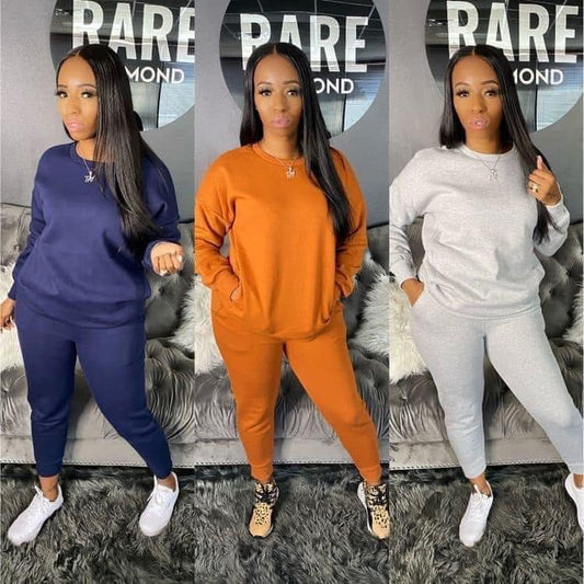 Round Neck Two Piece Tracksuit