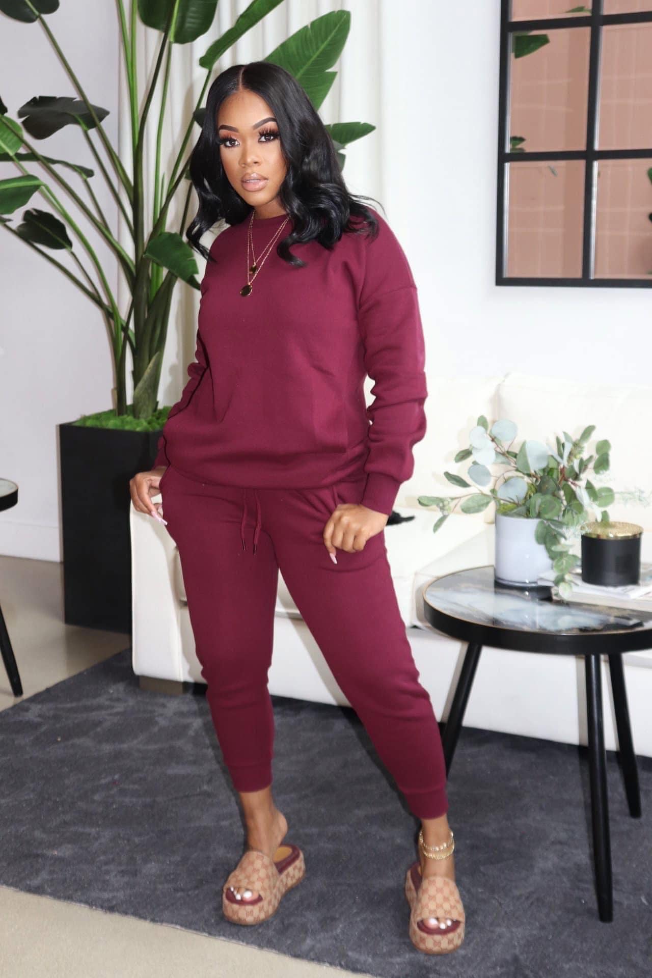 Round Neck Two Piece Tracksuits